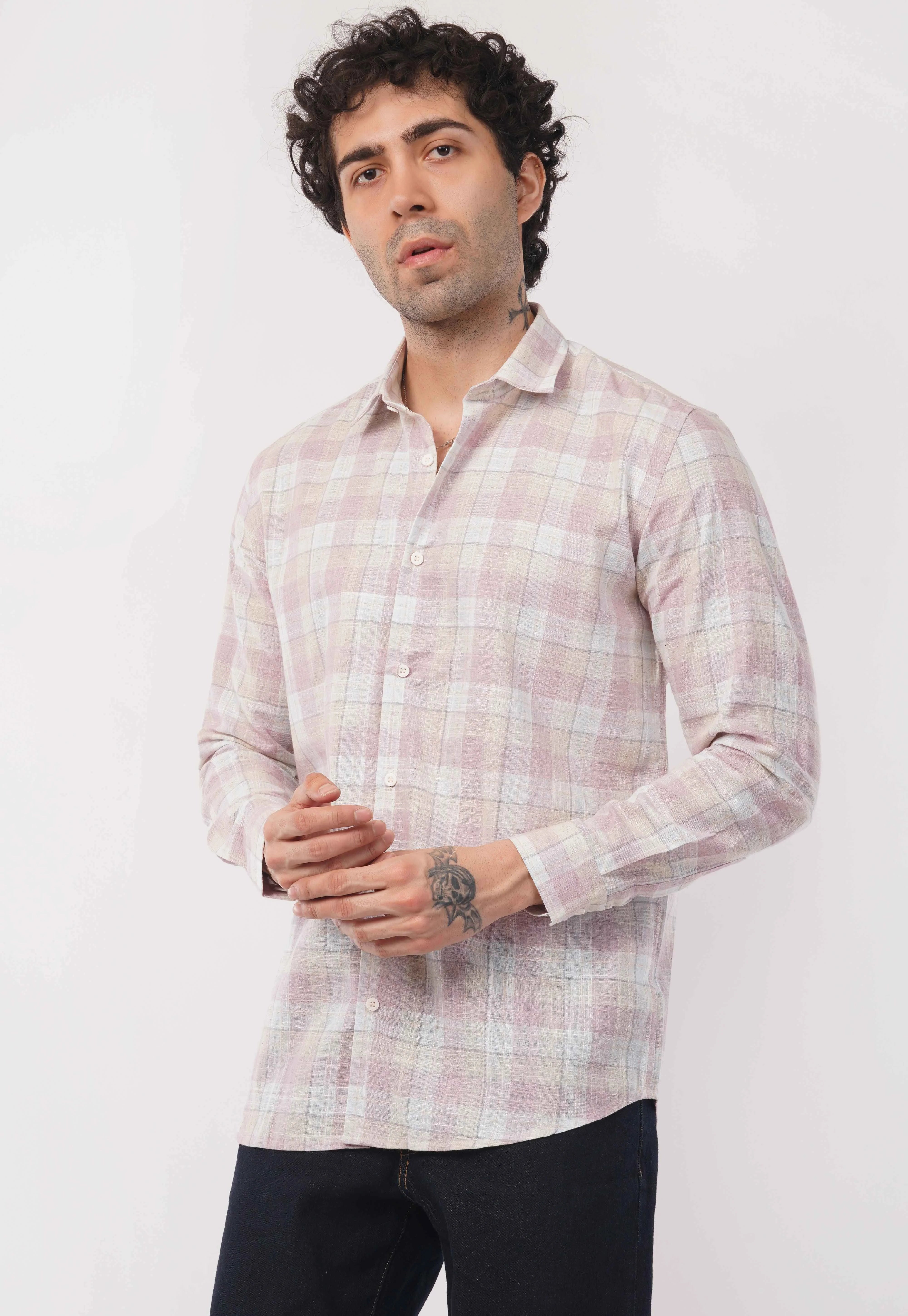 Blush Breeze Check Full Sleeve Shirt